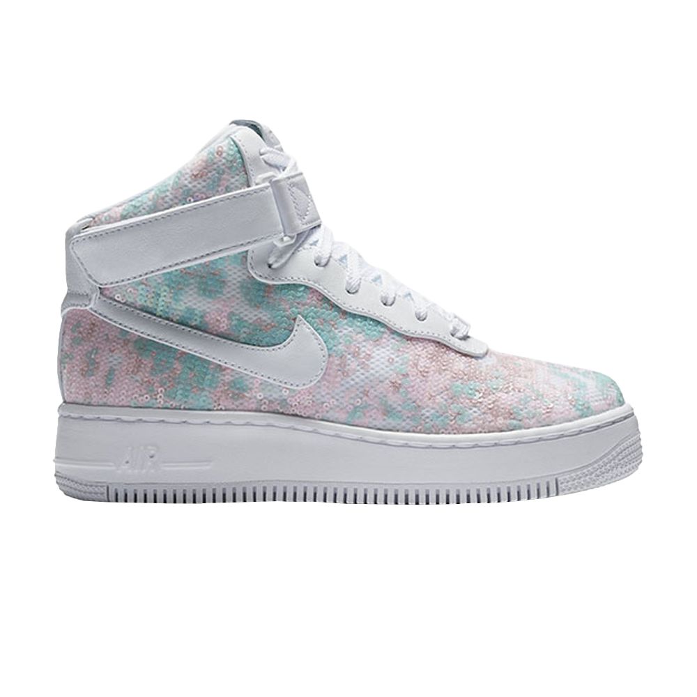 Nike Wmns Air Force 1 Upstep Hi LX 'Sequin Fabric' | White | Women's Size 5.5