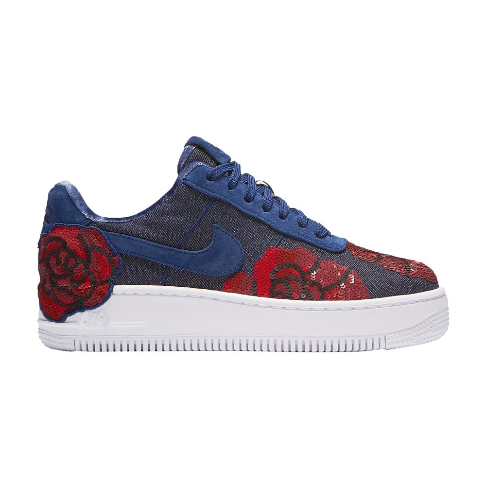 Nike Wmns Air Force 1 'Floral Sequin' | Blue | Women's Size 7.5 - 898421-401