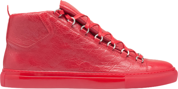 Balenciaga Red Embossed Nubuck Arena High Top Sneakers Size 44 Balenciaga