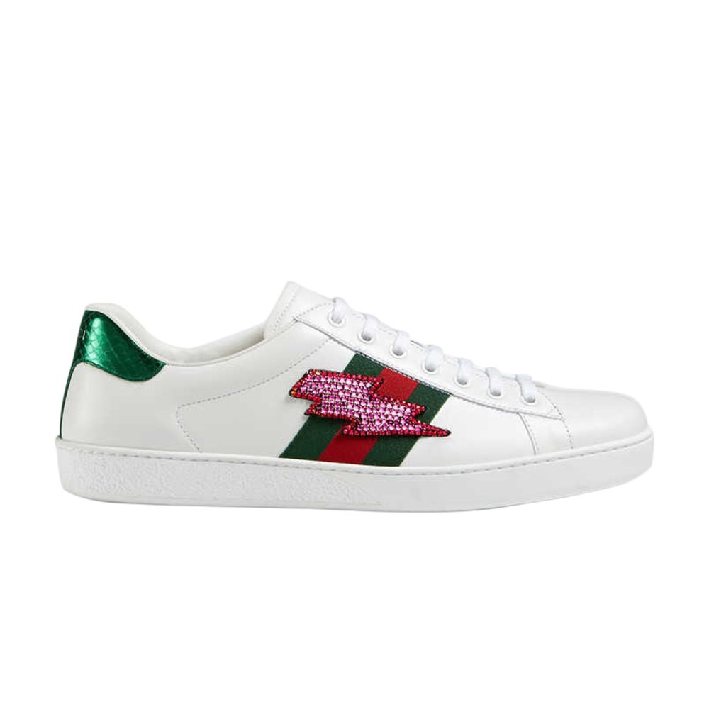 Gucci Ace Embroidered 'Lightning Bolt' | White | Men's Size 11 - 433738-A38G0-9064