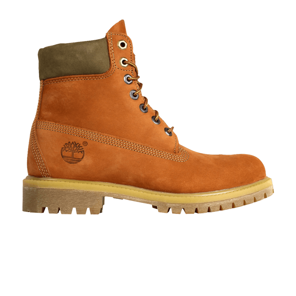 Dark orange timberland boots