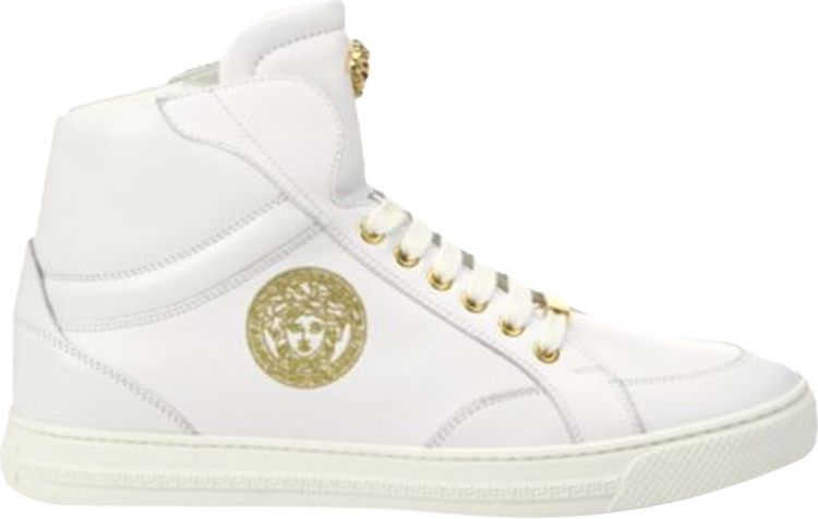 Versace Nappa Leather Mid Top Sneaker 'White'