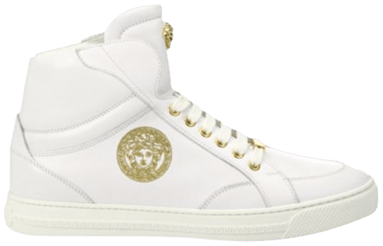 Versace Nappa Leather Mid Top Sneaker 'White'