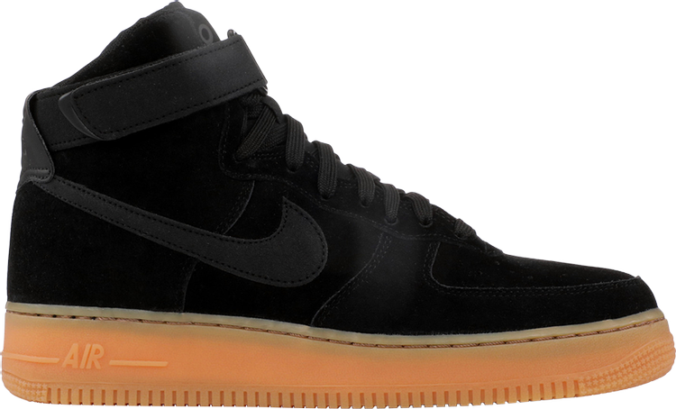 Nike Air Force 1 '07 Trainers In Black Suede With Gum Sole, ASOS