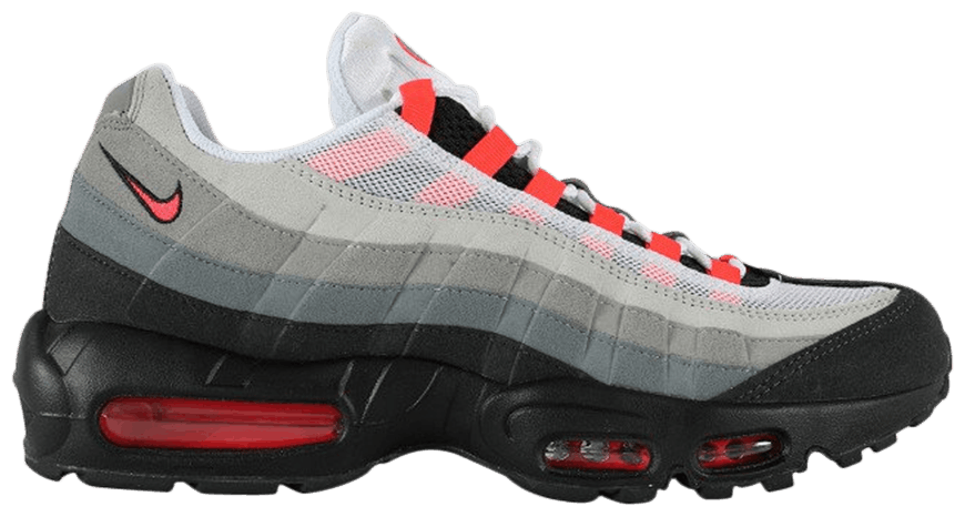 solar red air max 95 on feet