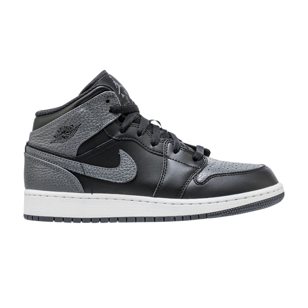 Buy Air Jordan 1 Retro Mid GS 'Black Dark Grey' - 554725 041 | GOAT