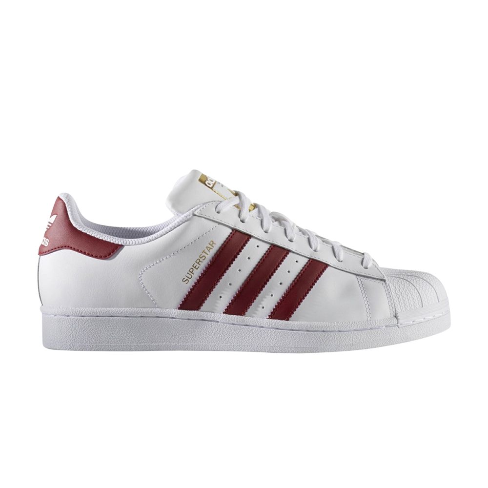 adidas Superstar Foundation 'White Burgundy' | Men's Size 10 - BY3713