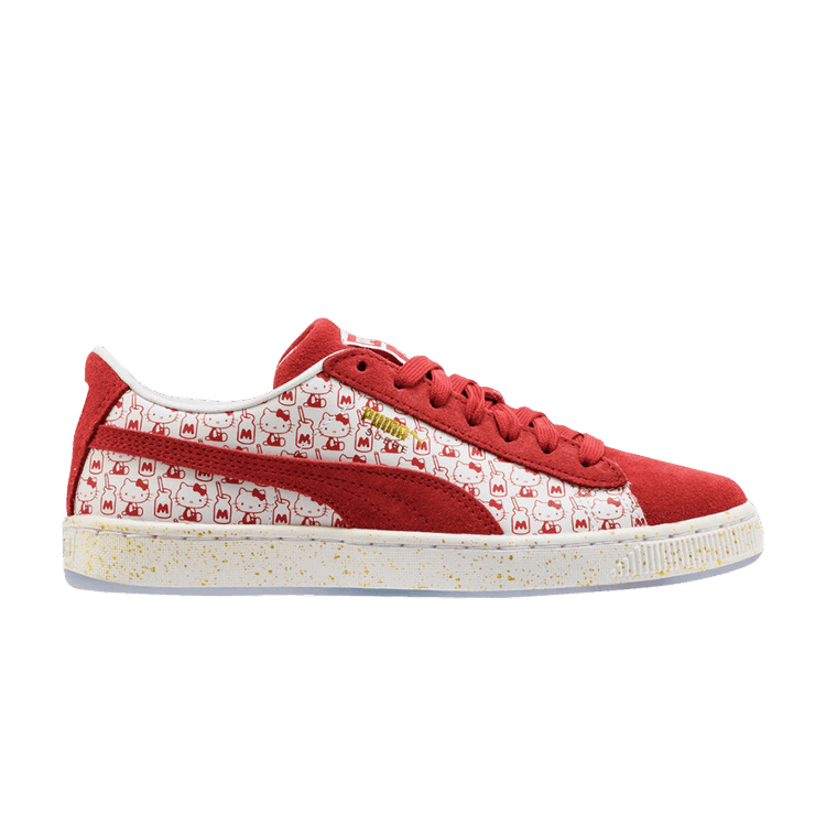 Size 5.0 Hello Kitty x Suede Classic GS Bright Red
