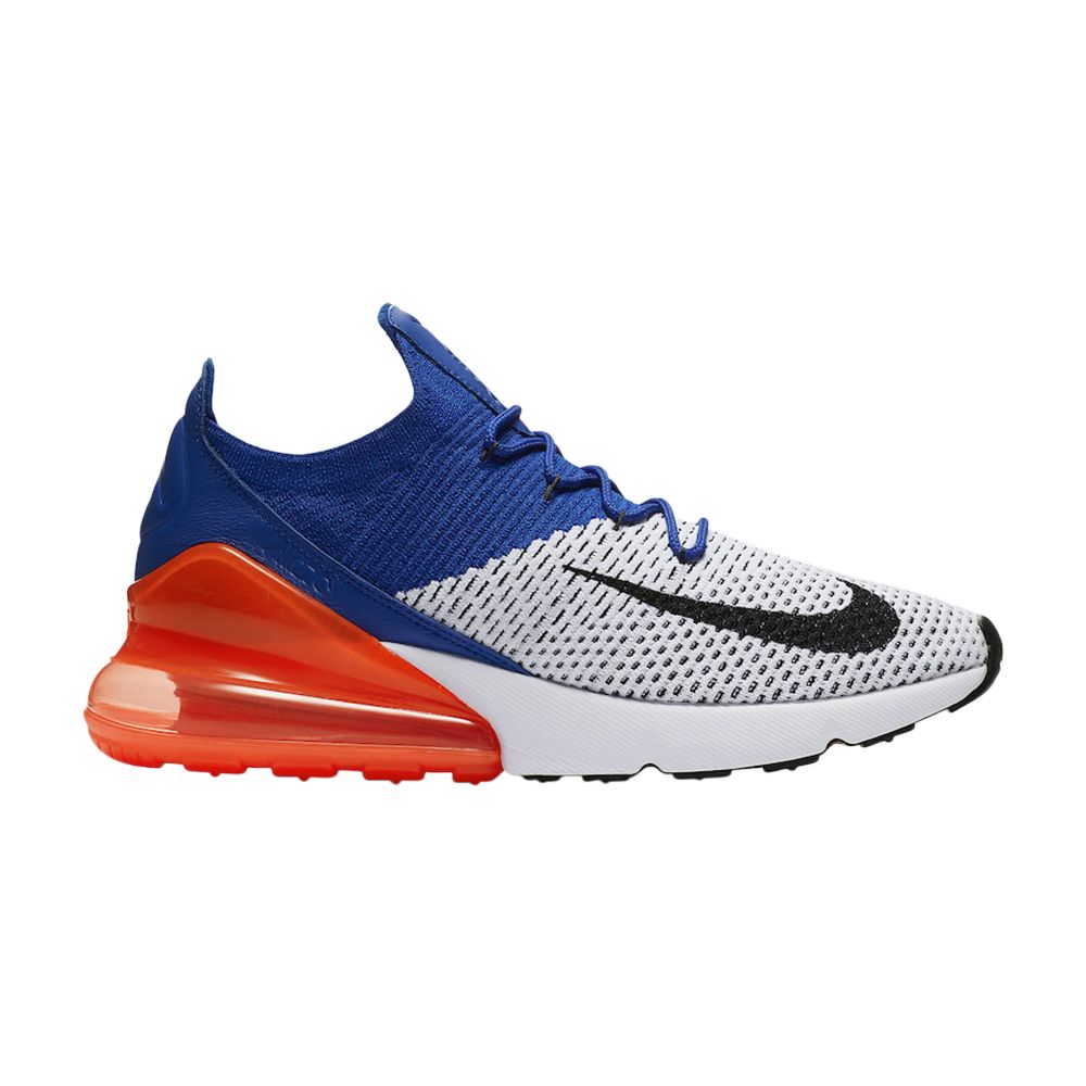 Nike Air Max 270 Flyknit 'Blue Crimson' | White | Men's Size 9.5