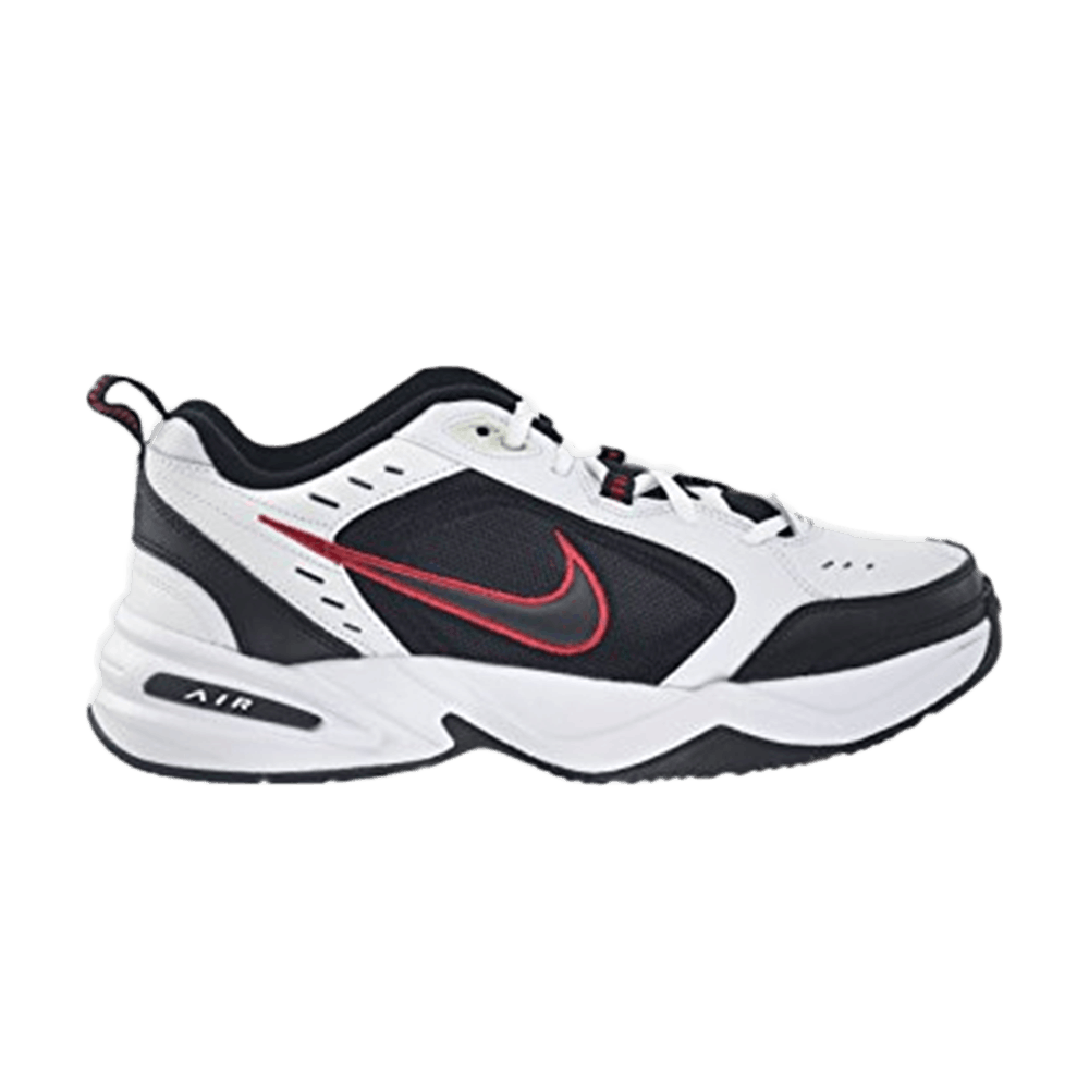 nike monarch iv white black red