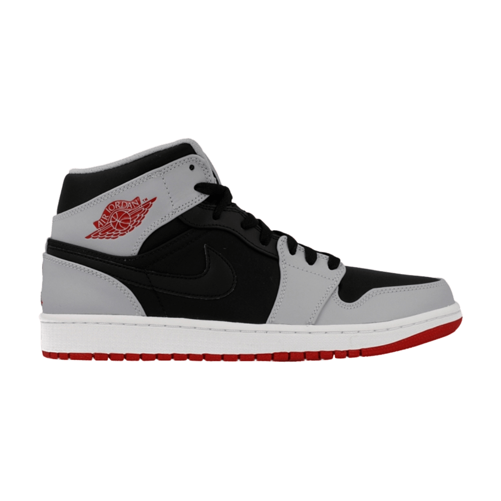 jordan 1 mid black red grey