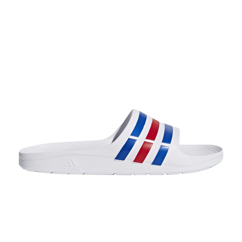 adidas Duramo Slides 'White Blue Red' | Men's Size 7.5