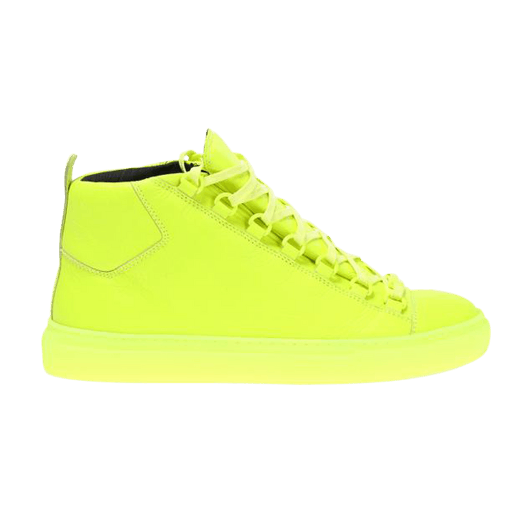 Buy Balenciaga Arena Leather High Neon Yellow 412381 WAXX0 7320 GOAT