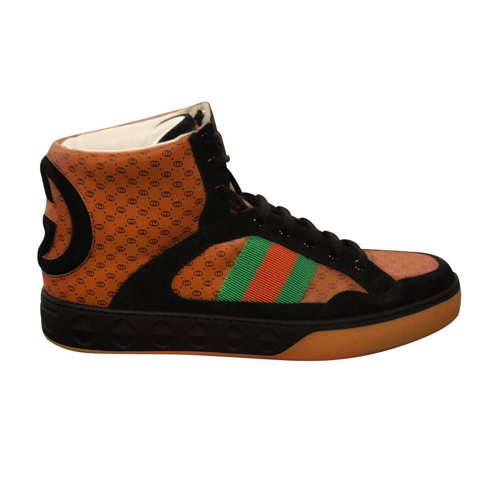 Dapper Dan x Gucci High-Top Sneaker | Brown | Men's Size 10.5 - 5387060PVI0