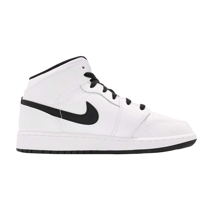 Jordan Aj 1 Mid Girls Grade School Basketball Shoes White Size 5