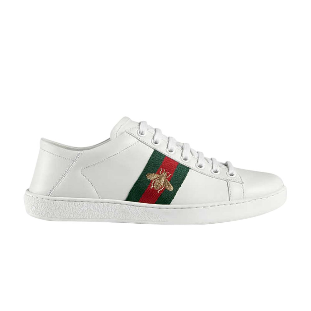 Pre-owned Gucci Wmns Ace Embroidered 'bee' | White | Women's Size 35.5