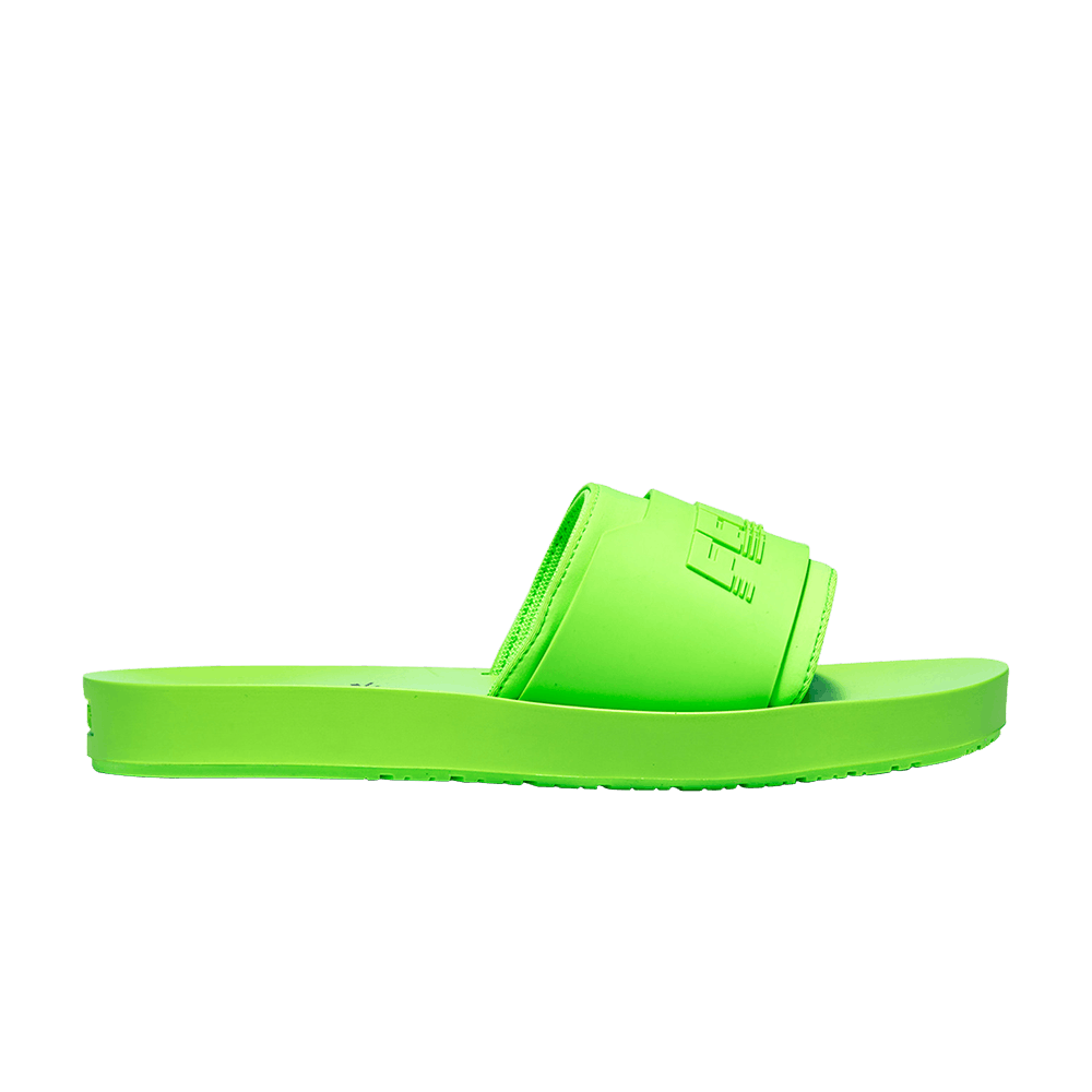 fenty lime green slides