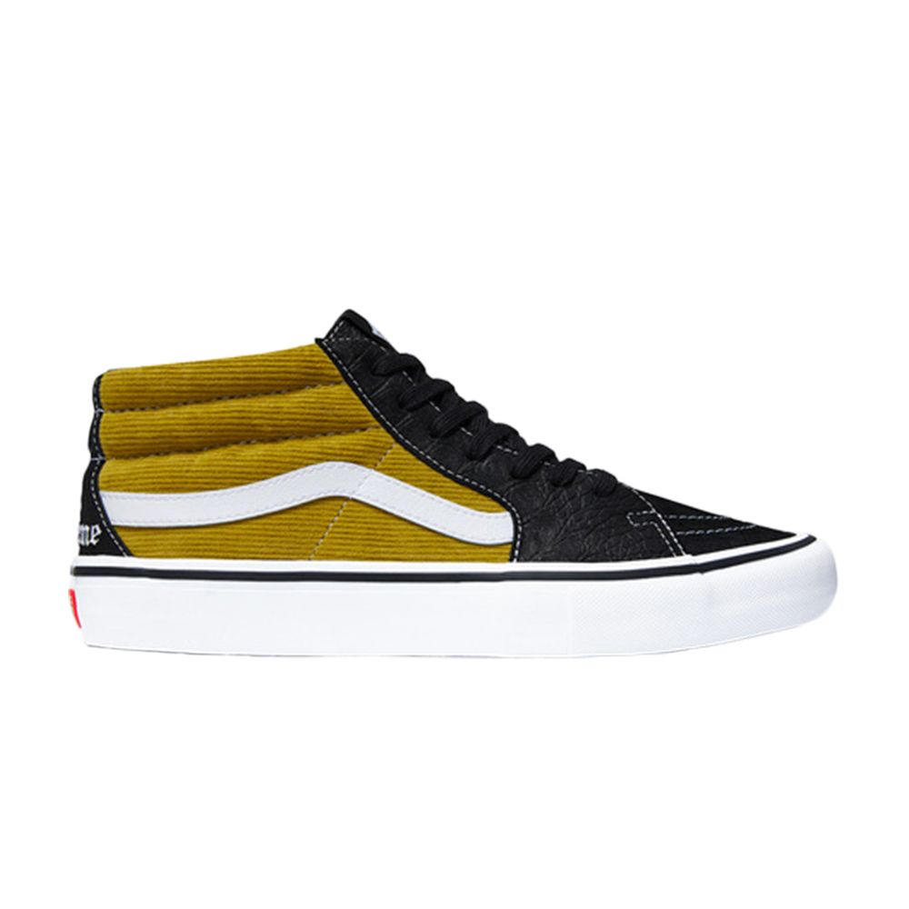 Vans Supreme x Sk8 Mid Pro 'Corduroy Croc' | Yellow | Men's Size 9.5
