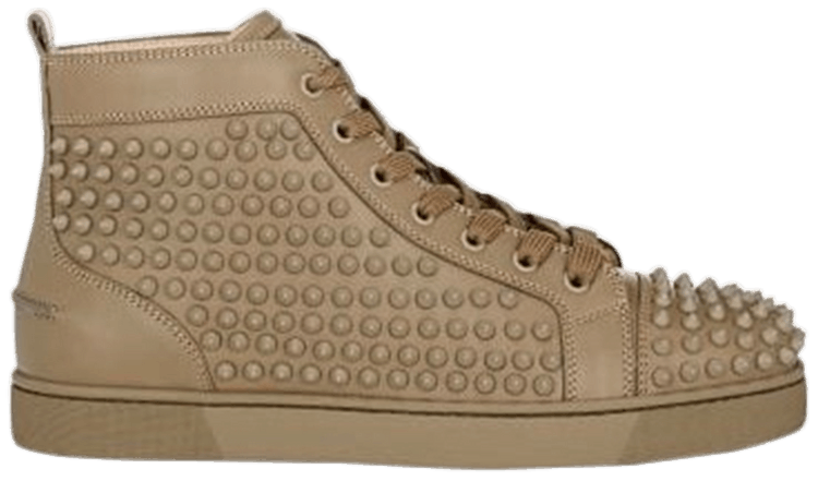 Christian Louboutin Louis Flat Calf Spikes Tan