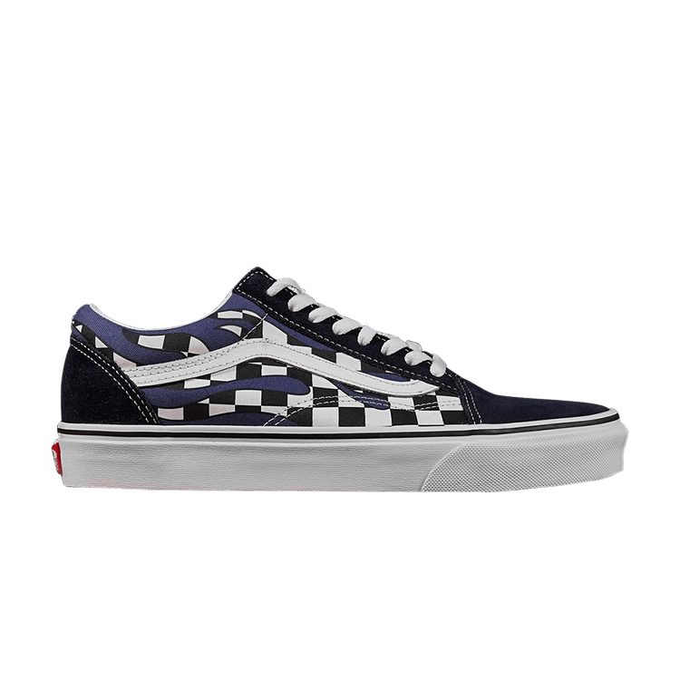 Navy blue checkerboard vans store