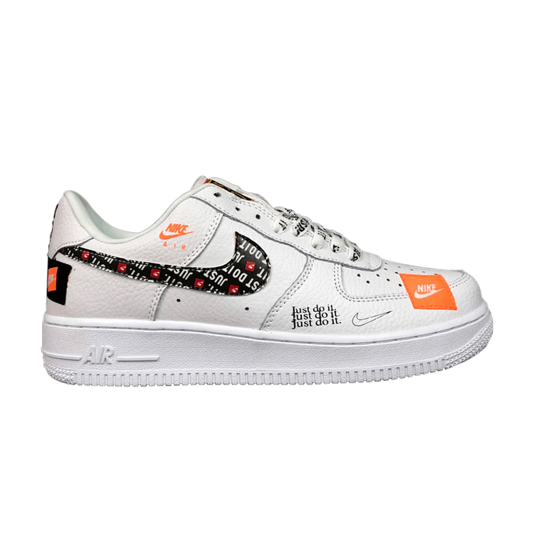 Nike air force 1 premium just do it jdi gs white orange black juniors ao3977 100 on sale