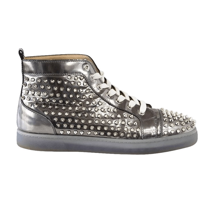 Buy Christian Louboutin Louis Flat Calf Spikes Silver 3150694 GOAT