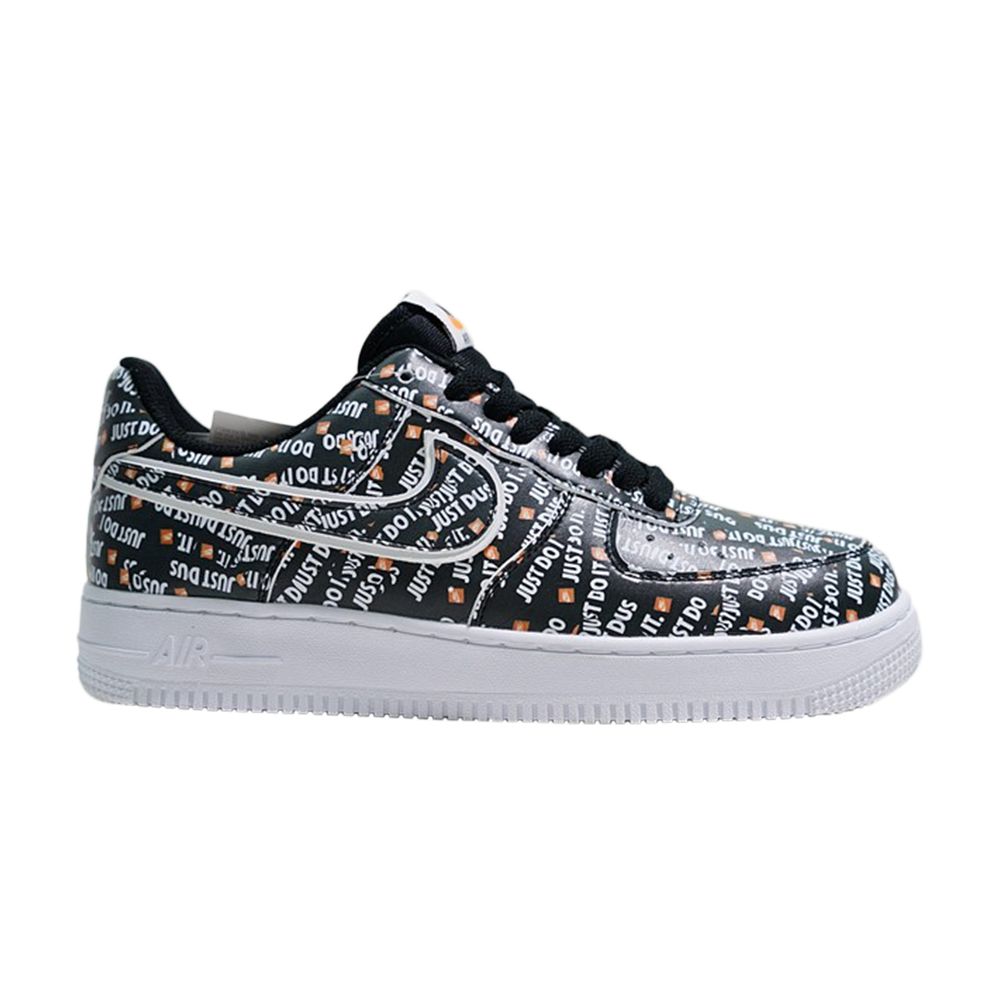 Pre-owned Nike Air Force 1 Prm Gs 'just Do It' | Black | Kid's Size 6.5