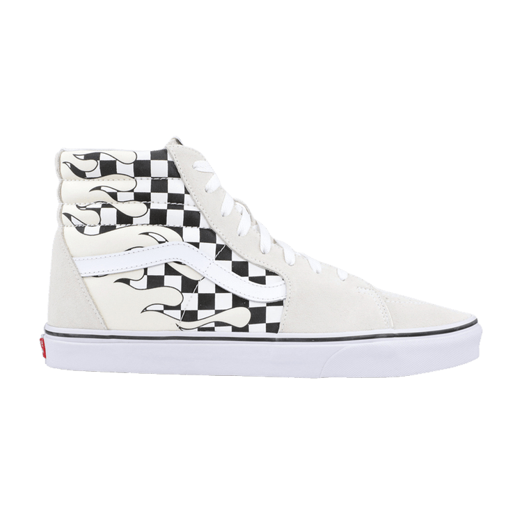White checkered flame vans on sale
