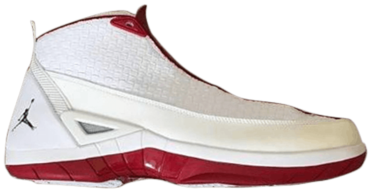 Jordan 15 red and white top