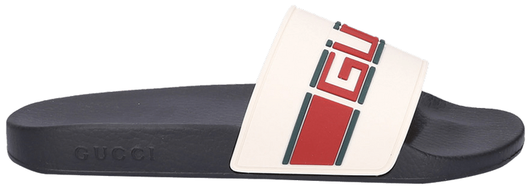 Gucci white rubber slides deals