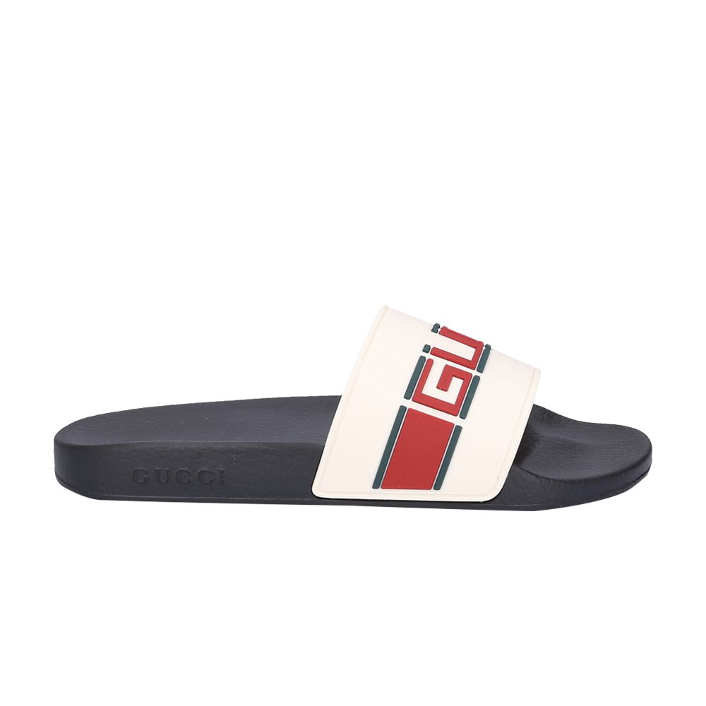 Gucci Stripe Rubber Slide Sandal 'White Red Green' | Men's Size 13 - 522884-JC200-9566