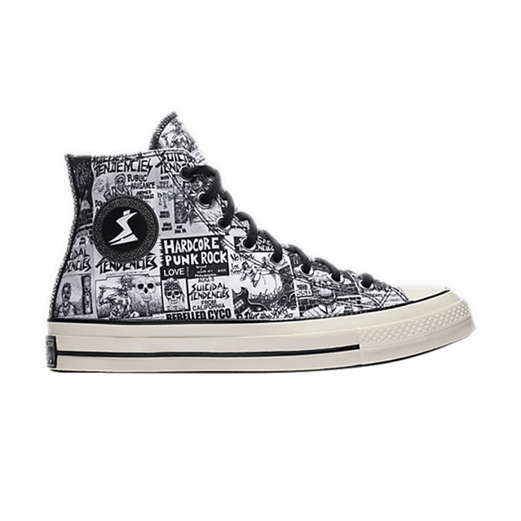 Size 11.0 Suicidal Tendencies x Chuck 70 Hi White Black