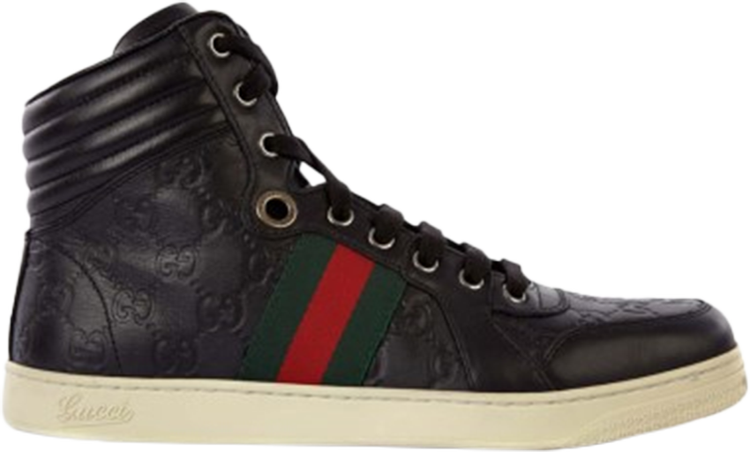 Gucci Guccissima Web Leather Hi Top 'Black' | GOAT