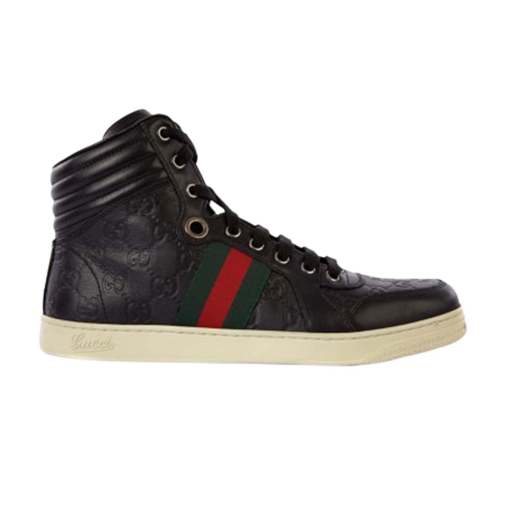 Gucci Guccissima Web Leather Hi Top 'Black' | Men's Size 7.5 - 221825-A9L90-1072
