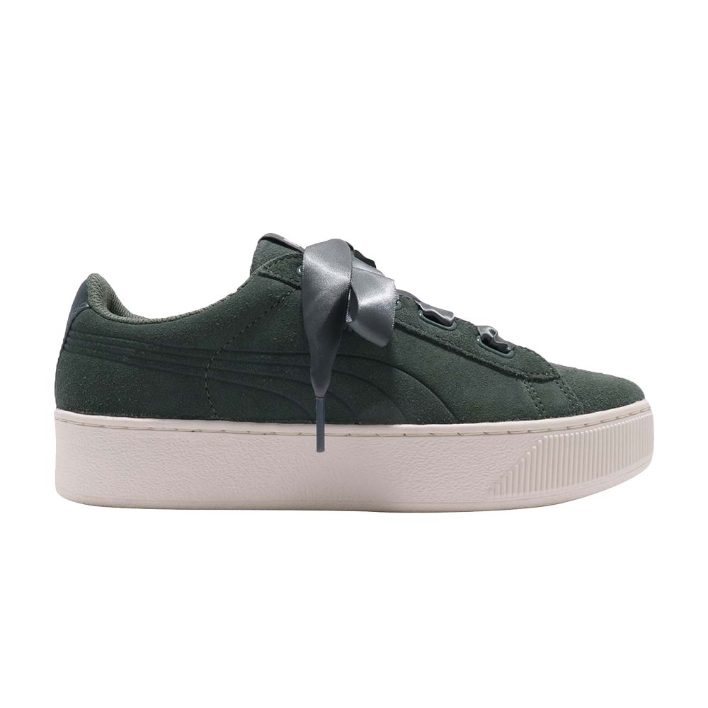 Pre-owned Puma Wmns Vikky Platform Ribbon S 'laurel Wreath' In Green