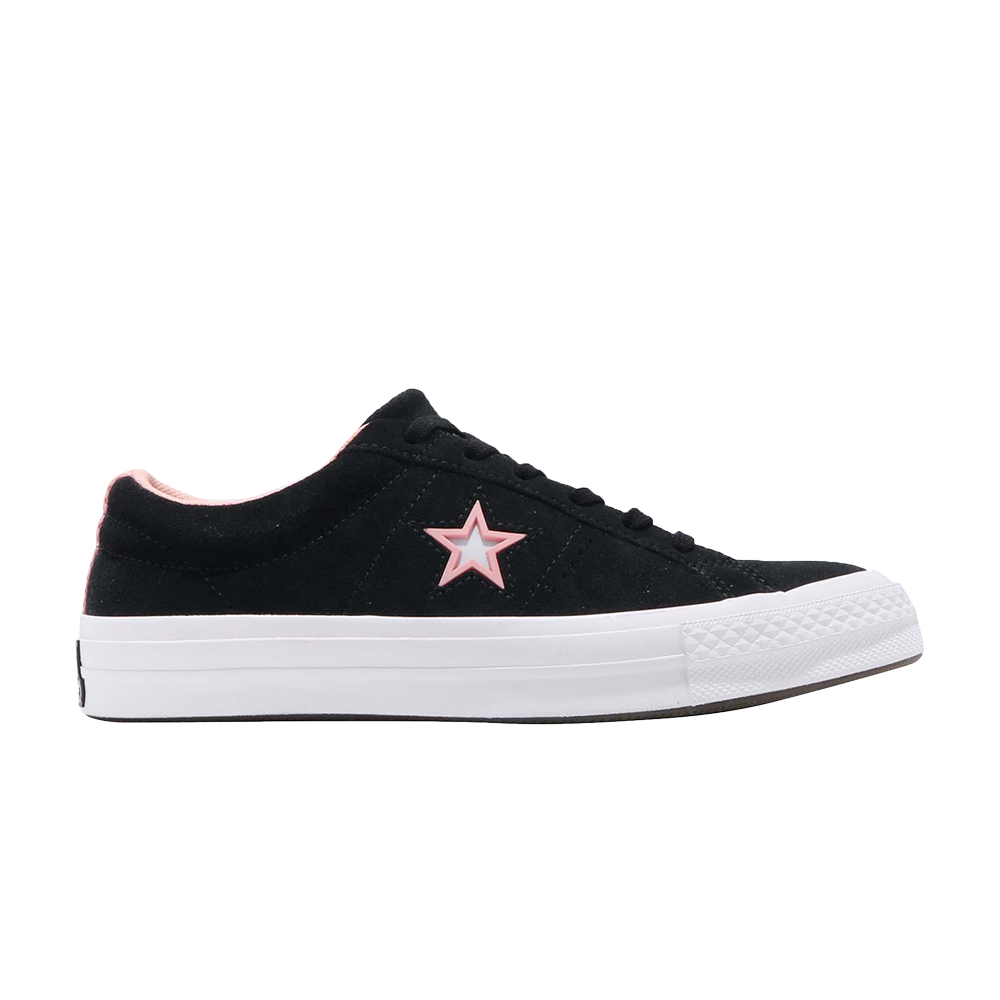 Pre-owned Converse One Star Suede 'pink Star' In Black