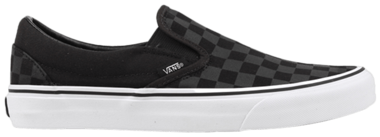Black on black sale checkerboard slip on vans