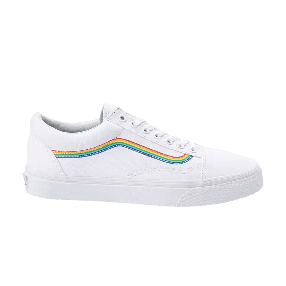 White and rainbow vans deals