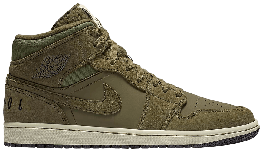 Buy Air Jordan 1 Retro Mid 'Olive Canvas' BQ6579 300 GOAT