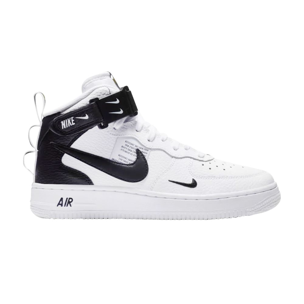 Pre-owned Nike Air Force 1 Mid Lv8 Gs 'white Black' | Kid's Size 4
