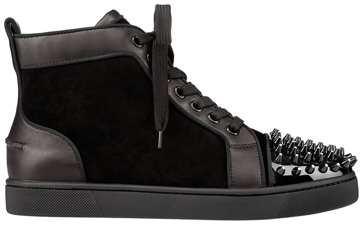 Christian Louboutin Loubille Flat Patent Spiked Black