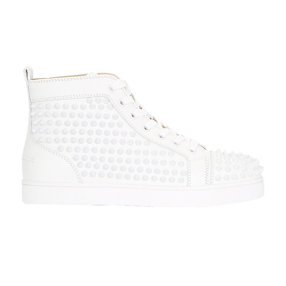 Pre-owned Christian Louboutin Louis Flat Calf Spikes 'latte' | White | Men's Size 41