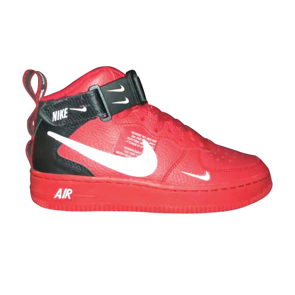 Pre-owned Nike Air Force 1 Mid Lv8 Gs 'university Red' | Kid's Size 4.5