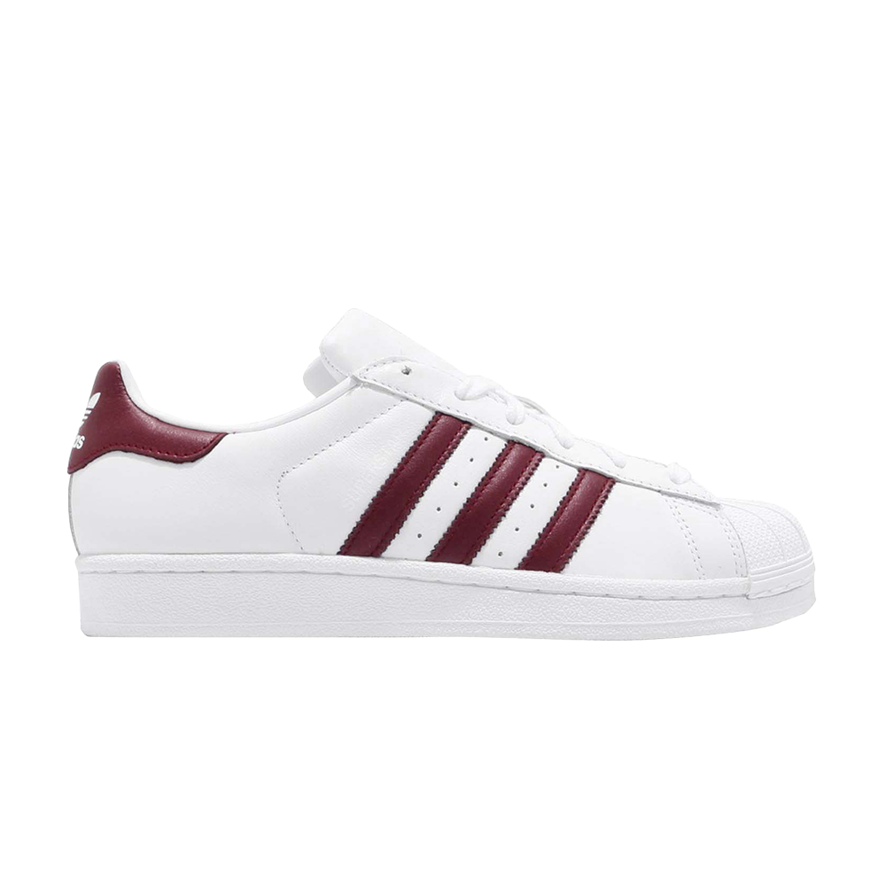Pre-owned Adidas Originals Wmns Superstar 'white Maroon'