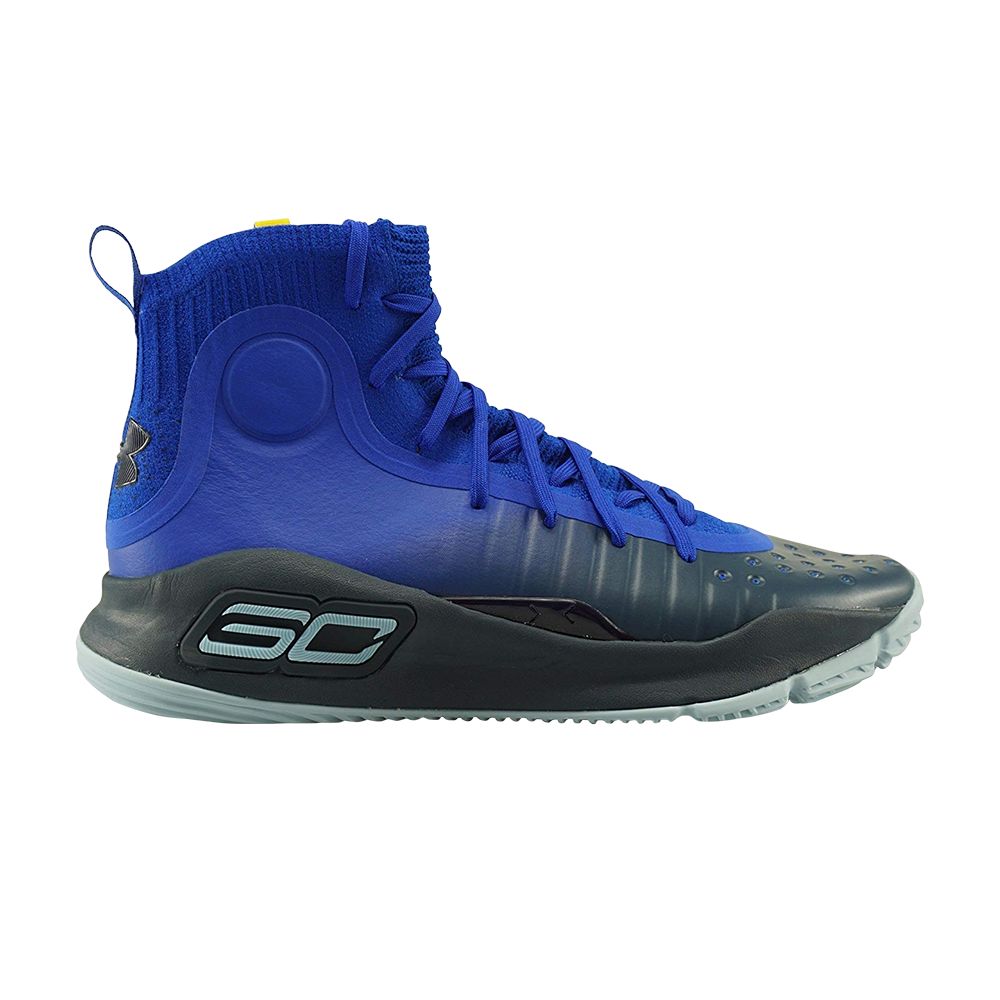 Under Armour Curry 4 Mid GS 'GSW' | Blue | Kid's Size 5 - 1295995-402