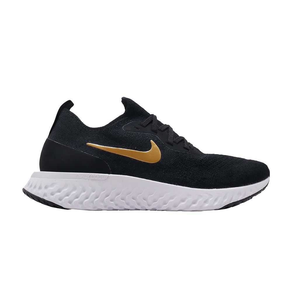 Nike Wmns Epic React Flyknit 'Metallic Gold' | Black | Women's Size 9
