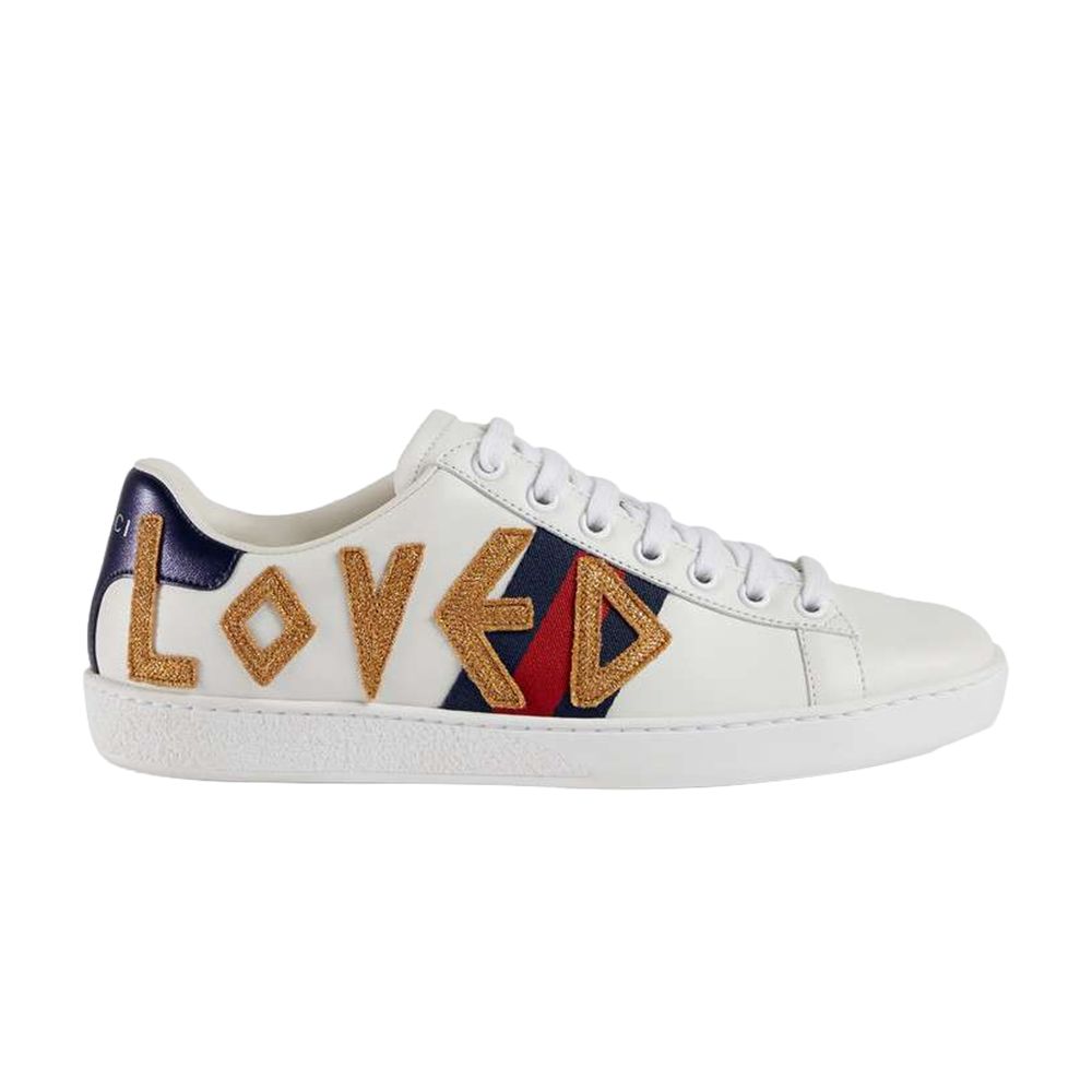 Gucci Wmns Ace Embroidered 'Loved' | White | Women's Size 34