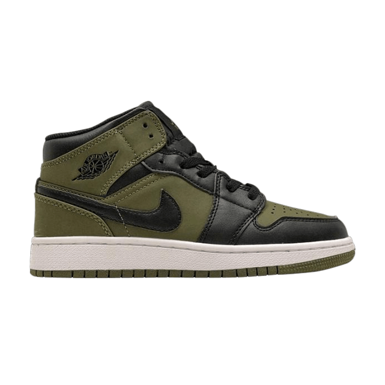 Buy Air Jordan 1 Retro Mid GS Olive Canvas 554725 301 GOAT