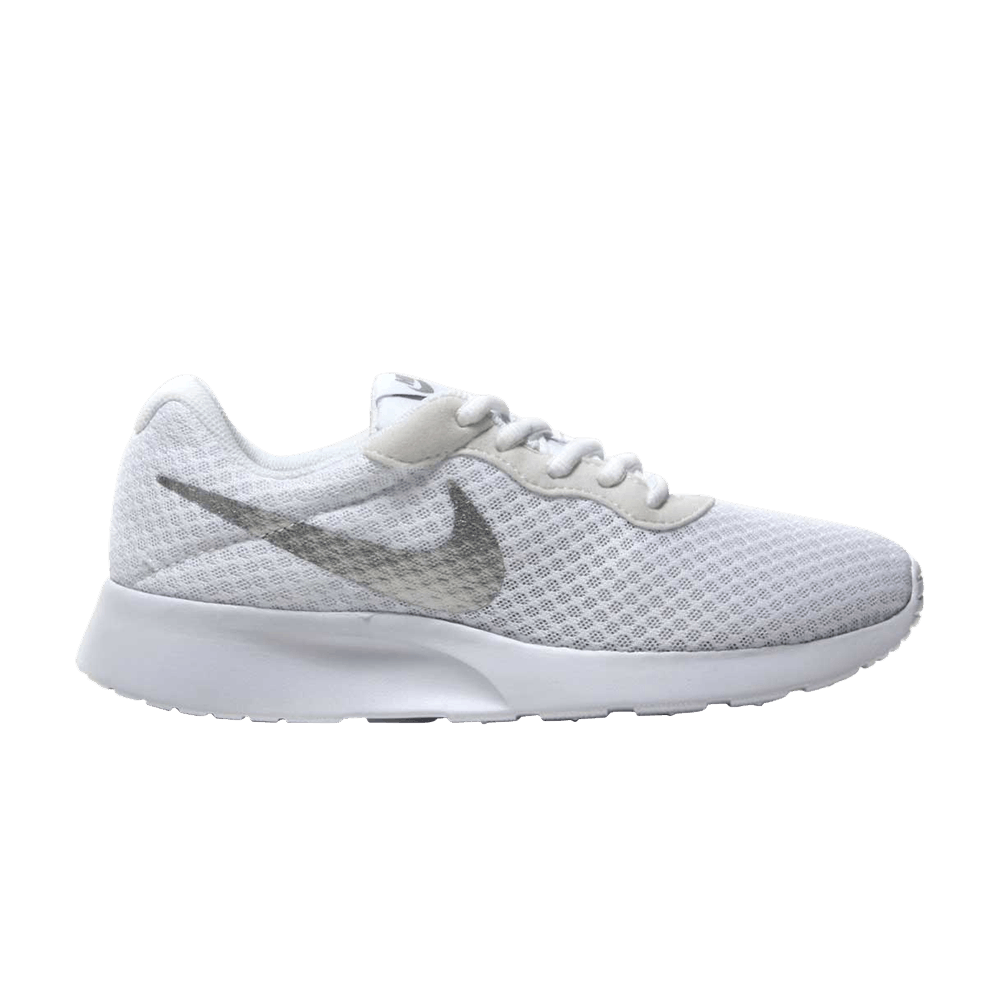 nike tanjun white metallic silver