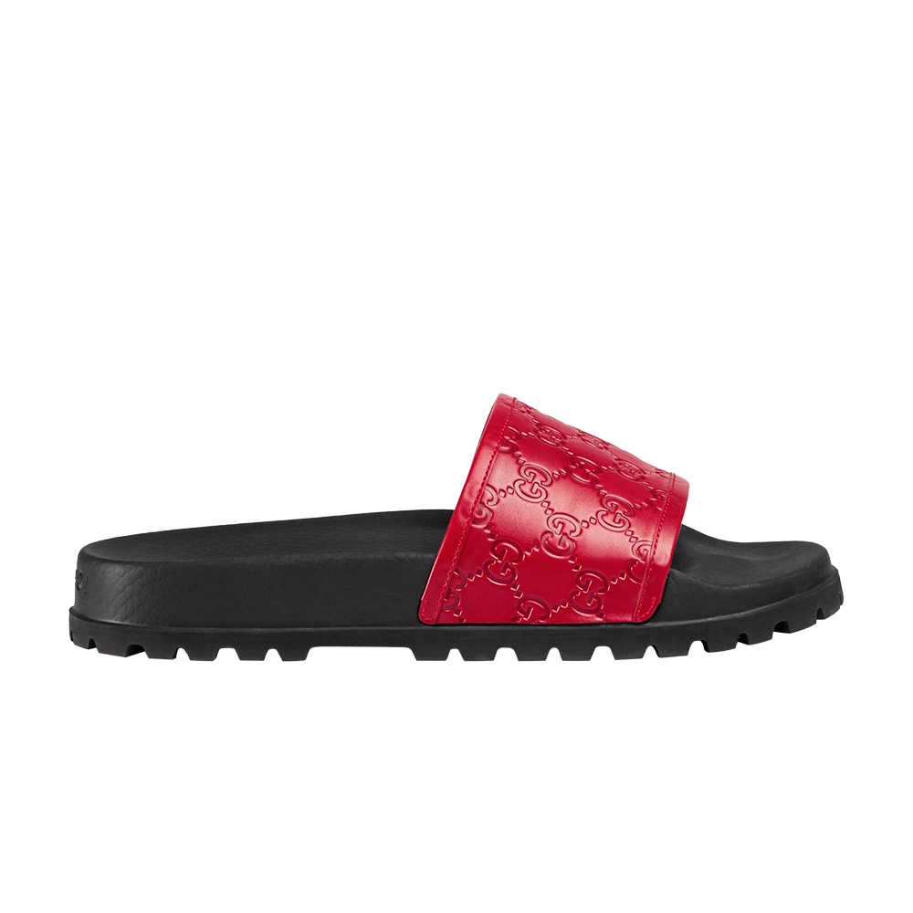 hibiscus red gucci slides